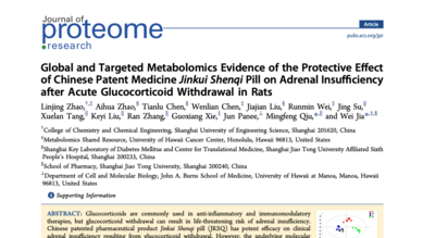 Global and Targeted Metabolomics Evidence of the Protective Effect of Chinese Patent Medicine Jinkui Shenqi Pill on Adrenal Insufficiency after Acute Glucocorticoid Withdrawal in Rats