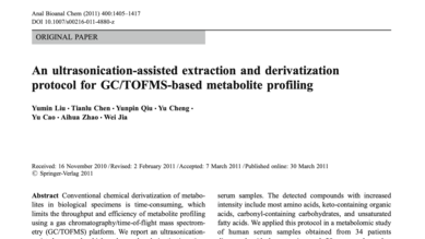 An ultrasonication-assisted extraction and derivatization protocol for GC/TOFMS-based metabolite profiling